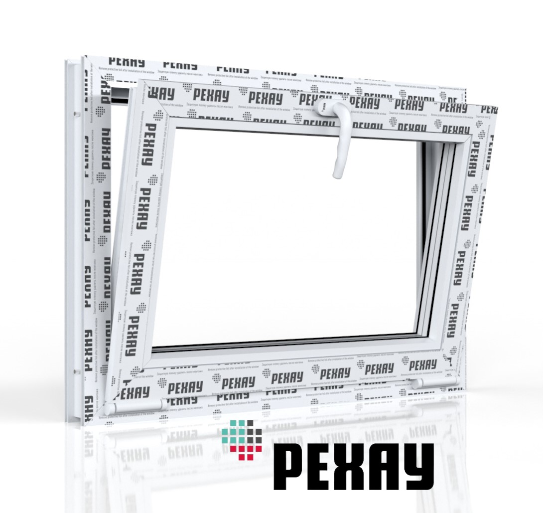 Окно РЕХАУ БЛИЦ, фрамуга, двухкамерный стеклопакет — Антрацитово-серый